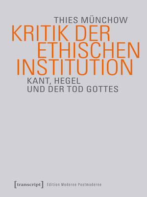cover image of Kritik der ethischen Institution